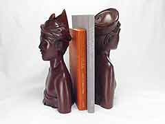 Product photo #100_8447 of SKU 21001337 (Klungkung Bali 1940s Carved Wood Sculpture Bookends)