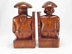 Product photo #100_8462 of SKU 21001338 (Polynesian Man and Woman Wedding 1950s Carved Wood Bookends)