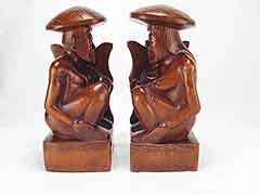 Product photo #100_8464 of SKU 21001338 (Polynesian Man and Woman Wedding 1950s Carved Wood Bookends)