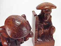 Product photo #100_8465 of SKU 21001338 (Polynesian Man and Woman Wedding 1950s Carved Wood Bookends)