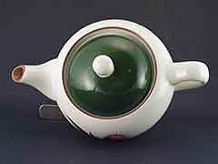 Product photo #100_8648 of SKU 21004008 (STANGL USA 1950s Thistle Teapot, plus Creamer & Coaster)