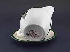 Product photo #100_8656 of SKU 21004008 (STANGL USA 1950s Thistle Teapot, plus Creamer & Coaster)
