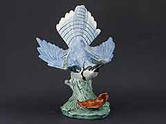 Product photo #100_8684 of SKU 21004010 (STANGL USA Bluejay #3716 Blue Jay with Leaf, Bird Figurine)