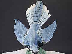 Product photo #100_8699 of SKU 21004010 (STANGL USA Bluejay #3716 Blue Jay with Leaf, Bird Figurine)