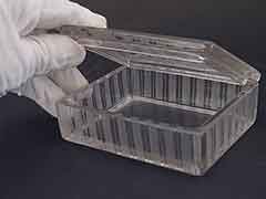 Product photo #100_8722 of SKU 21004011 (1920s Cut Glass Cigarette Box, Floral & Leaves, Art Deco Period)