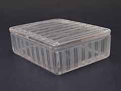 Product photo #100_8726 of SKU 21004011 (1920s Cut Glass Cigarette Box, Floral & Leaves, Art Deco Period)