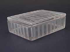 Product photo #100_8732 of SKU 21004011 (1920s Cut Glass Cigarette Box, Floral & Leaves, Art Deco Period)