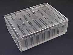 Product photo #100_8737 of SKU 21004011 (1920s Cut Glass Cigarette Box, Floral & Leaves, Art Deco Period)
