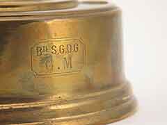 Product photo #100_8978 of SKU 21006004 (“L&C, NY” Antique Brass Alcohol Burner, French patent-mark)