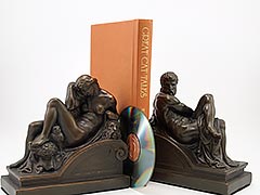 Product photo #100_9002 of SKU 21001341 (“Night and Day” 1920s Armor Bronze Bookends Michelangelo)