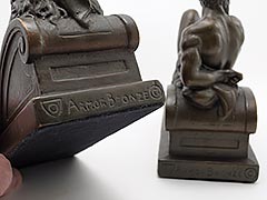 Product photo #100_9004 of SKU 21001341 (“Night and Day” 1920s Armor Bronze Bookends Michelangelo)