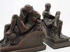 Product photo #100_9014 of SKU 21001341 (“Night and Day” 1920s Armor Bronze Bookends Michelangelo)