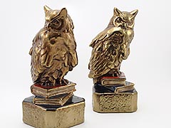 “Owl on Books” 1920s Marion Bronze Bookends