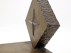 Product photo #100_9133 of SKU 21001345 (Four-point Compass Rose, c.1930s Handmade Brass/Bronze Bookends)
