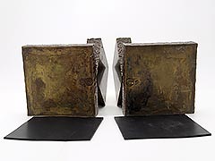 Product photo #100_9136 of SKU 21001345 (Four-point Compass Rose, c.1930s Handmade Brass/Bronze Bookends)