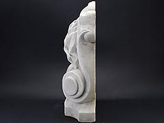 Product photo #100_9144 of SKU 21006005 (c.1800s Ornate Carved Marble Fireplace Mantel Keystone, Cartouche Floral Leaves)
