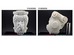 Lot of 2 • Carved Marble Fireplace Keystones (21006005+21006006)