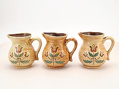 Pennsbury Pottery, (3) Tulips 1-cup Creamer Pitchers