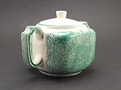 Product photo #100_9793 of SKU 21004034 (Pennsbury Pottery Green and White Spongeware Sugar Bowl by RB)