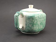 Product photo #100_9796 of SKU 21004034 (Pennsbury Pottery Green and White Spongeware Sugar Bowl by RB)