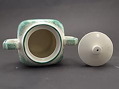Product photo #100_9798 of SKU 21004034 (Pennsbury Pottery Green and White Spongeware Sugar Bowl by RB)