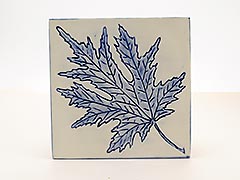 Pennsbury Pottery, Blue and White “Maple Leaf” Tile