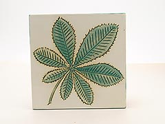Pennsbury Pottery, Green and White “Dandelion Leaf” Tile