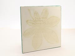 Product photo #100_9843 of SKU 21004038 (Pennsbury Pottery, Green and White “Dandelion Leaf” Tile)