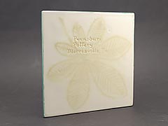 Product photo #100_9846 of SKU 21004038 (Pennsbury Pottery, Green and White “Dandelion Leaf” Tile)