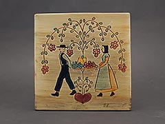 Product photo #100_9854 of SKU 21004039 (Pennsbury Pottery “Harvest” Tile, Amish Thanksgiving)